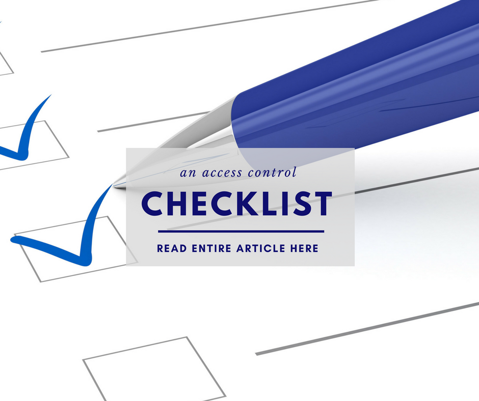 Access Control Checklist — StorageForum